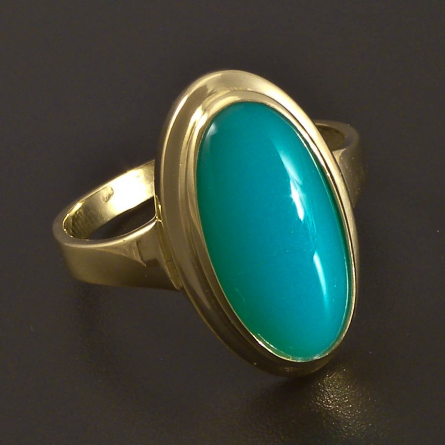 Zlatý prsten přírodní chalcedon goldpoint.cz